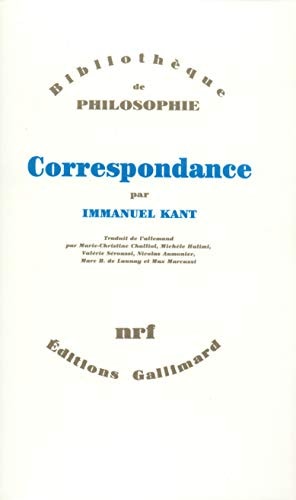CORRESPONDANCE, de Immanuel Kant | portada del libro