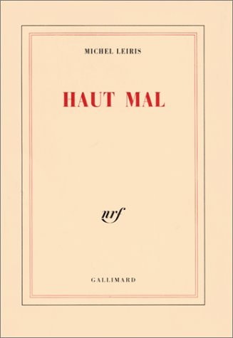 HAUT MAL, de Leiris | portada del libro