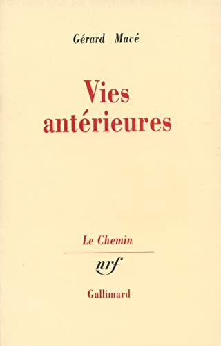 VIES ANTERIEURES, de Macé | portada del libro