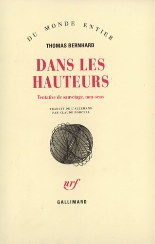 DANS LES HAUTEURS, de Thomas Bernhard | portada del libro