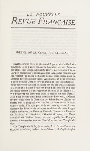 HOMMAGE A GOETHE, de Collectifs | portada del libro