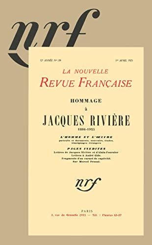 HOMMAGE A JACQ RIVIERE, de Collectifs | portada del libro