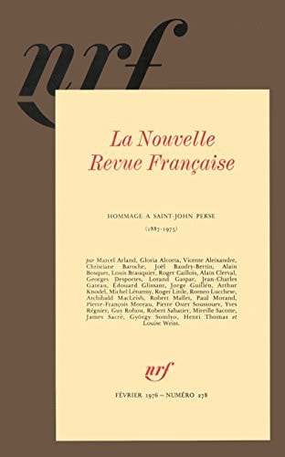LA N.R.F. FEVRIER 1976 HOMMAGE A SAINT-JOHN PERSE, de Collectif | portada del libro