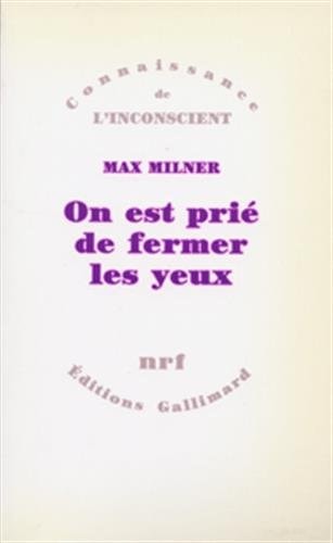 ON EST PRIE DE FERMER LES YEUX, de Max Milner | portada del libro