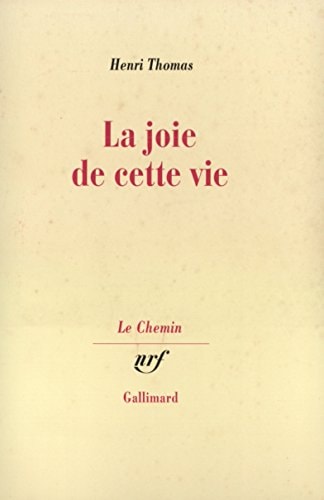 LA JOIE DE CETTE VIE, de Thomas | portada del libro