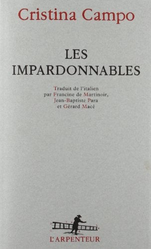 LES IMPARDONNABLES, de Cristina Campo | portada del libro