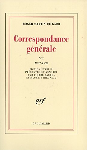 CORRESPONDANCE GENERALE T7, de Martin du Gard | portada del libro