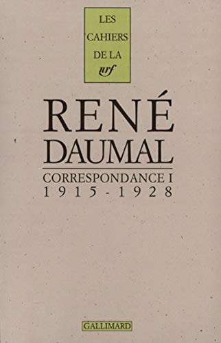 CORRESPONDANCE T1, de René Daumal | portada del libro