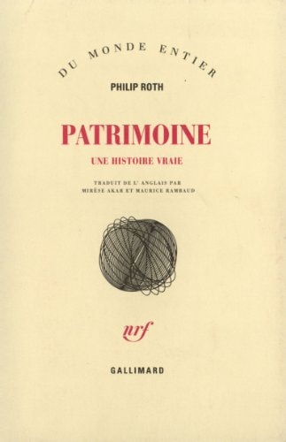 PATRIMOINE, de Philip Roth | portada del libro