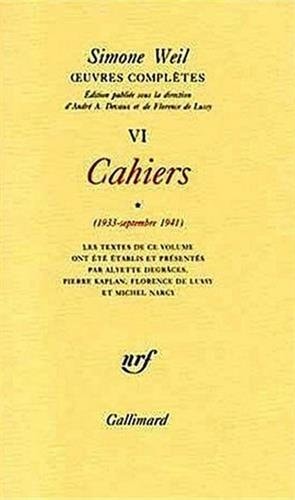 OEUVRES COMPLETES T6-1, de Simone Weil | portada del libro