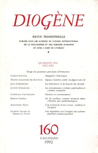 DIOGENE 160 ET FAC-SIMILE DU N 1, de Collectifs | portada del libro
