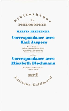 CORRESPONDANCE AVEC KARL JASPERS 1920-1963, de Martin Heidegger | portada del libro