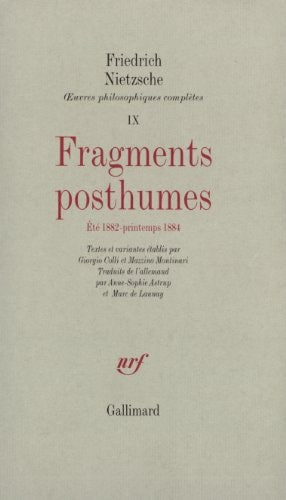 FRAGMENTS POSTHUMES, de Friedrich Nietzsche | portada del libro