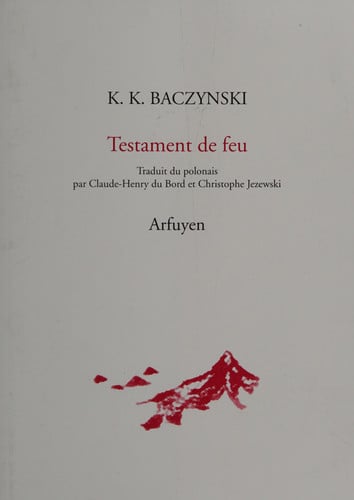 TESTAMENT DE FEU, de BACZYNSKI K | portada del libro