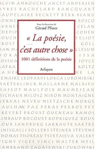 POESIE C'EST AUTRE CHOSE LA, de PFISTER GERARD | portada del libro