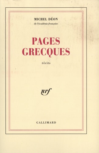 PAGES GRECQUES, de Michel Déon | portada del libro
