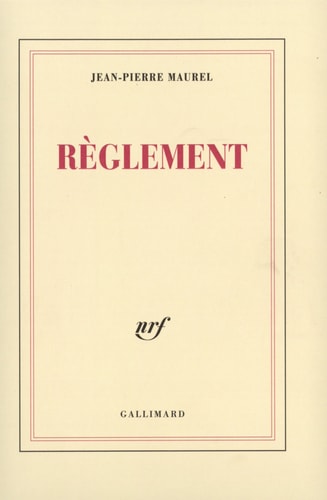REGLEMENT, de Jean-Pierre Maurel | portada del libro