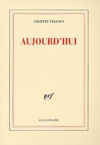 AUJOURD'HUI, de Colette Fellous | portada del libro