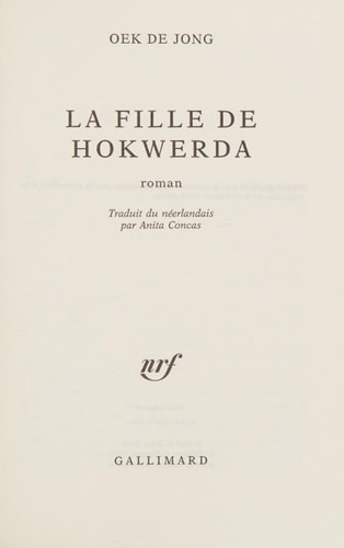 LA FILLE DE HOKWERDA, de Oek de Jong | portada del libro