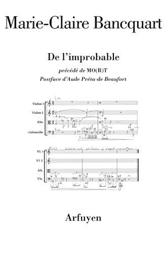 DE L'IMPROBABLE PRECEDE DE MORT, de BANCQUART MARIE | portada del libro