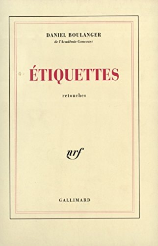 ETIQUETTES, de Daniel Boulanger | portada del libro