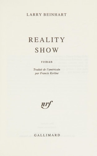 REALITY SHOW, de Larry Beinhart | portada del libro