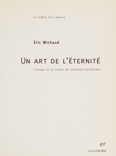 UN ART DE L'ETERNITE, de Michaud | portada del libro