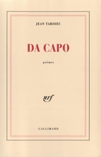 DA CAPO, de Jean Tardieu | portada del libro