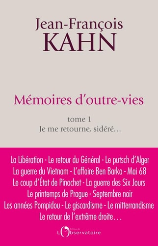 EMOIRES D'OUTRE-VIES (TOME 1), de Jean-François Kahn | portada del libro