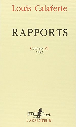 RAPPORTS, de Louis Calaferte | portada del libro