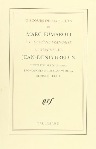 DISCOURS DE RECEPTION DE MARC FUMAROLI A L'ACADEMIE FRANCAIS, de Marc Fumaroli | portada del libro