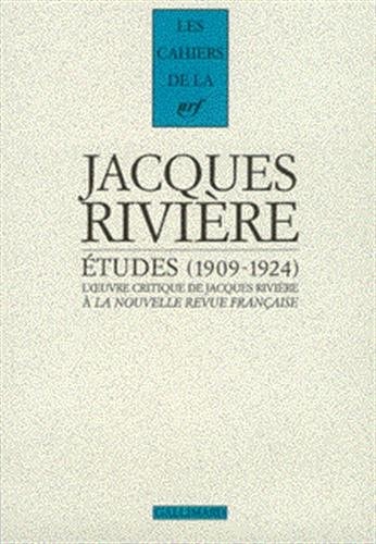 ETUDES 1909 -1924, de Jacques Rivière | portada del libro