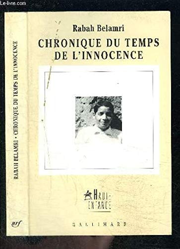 CHRONIQUE DU TEMPS DE L'INNOCENCE, de Rabah Belamri | portada del libro