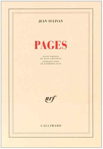 PAGES, de Jean Sulivan | portada del libro