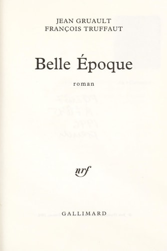 BELLE EPOQUE, de Jean Gruault | portada del libro
