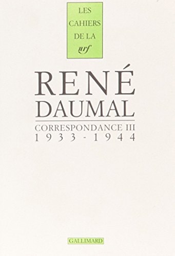 CORRESPONDANCE T3, de René Daumal | portada del libro