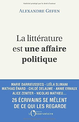A LITTERATURE EST UNE AFFAIRE POLITIQUE, de Alexandre Gefen | portada del libro