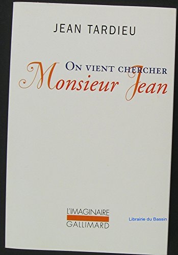 ON VIENT CHERCHER MONSIEUR JEAN, de Jean Tardieu | portada del libro