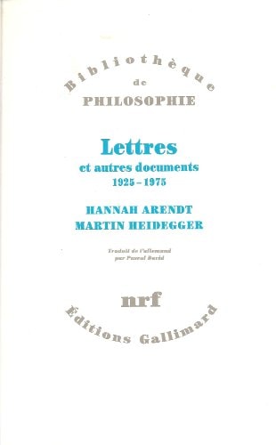 Lettres et autres documents 1925-1975, de Hannah Arendt | portada del libro