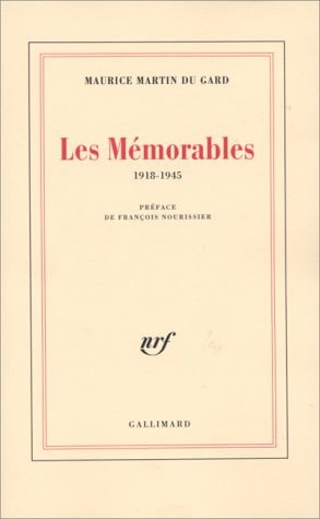 LES MEMORABLES 1918-1945, de Maurice Martin du Gard | portada del libro