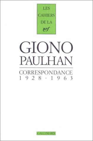 CORRESPONDANCE JEAN GIONO/JEAN PAULHAN, de Giono | portada del libro