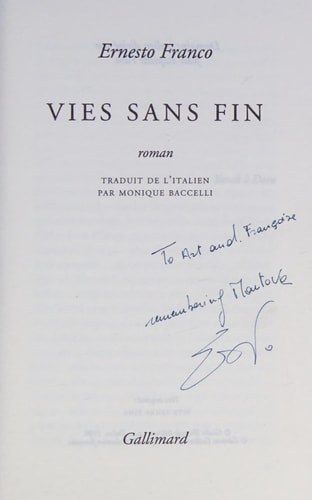 VIES SANS FIN, de Ernesto Franco | portada del libro