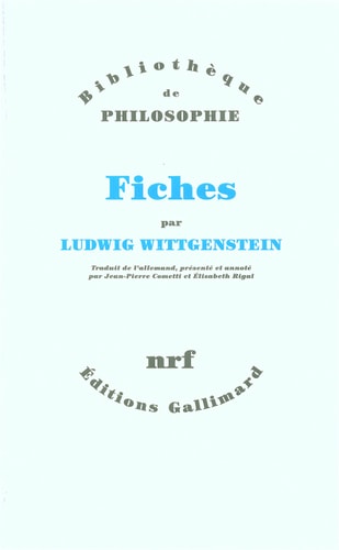 FICHES, de Ludwig Wittgenstein | portada del libro