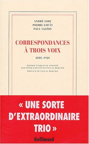 CORRESPONDANCES A TROIS VOIX, de André Gide | portada del libro