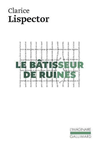 LE BATISSEUR DE RUINES, de Clarice Lispector | portada del libro