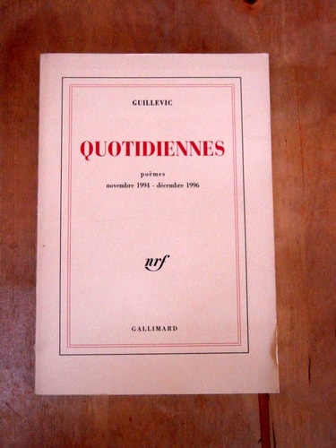 QUOTIDIENNES, de Eugène Guillevic | portada del libro