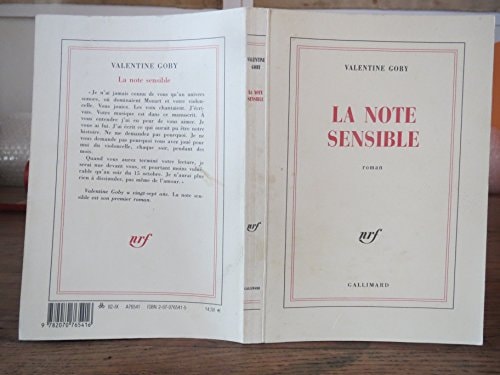 LA NOTE SENSIBLE, de Valentine Goby | portada del libro