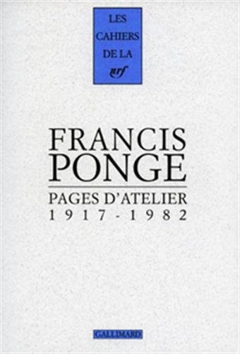 PAGES D'ATELIER, de Francis Ponge | portada del libro