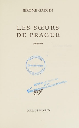 LES SOEURS DE PRAGUE, de JEROME GARCIN | portada del libro