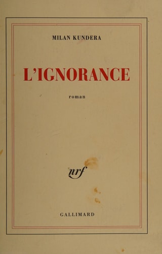 L'IGNORANCE, de Kundera | portada del libro